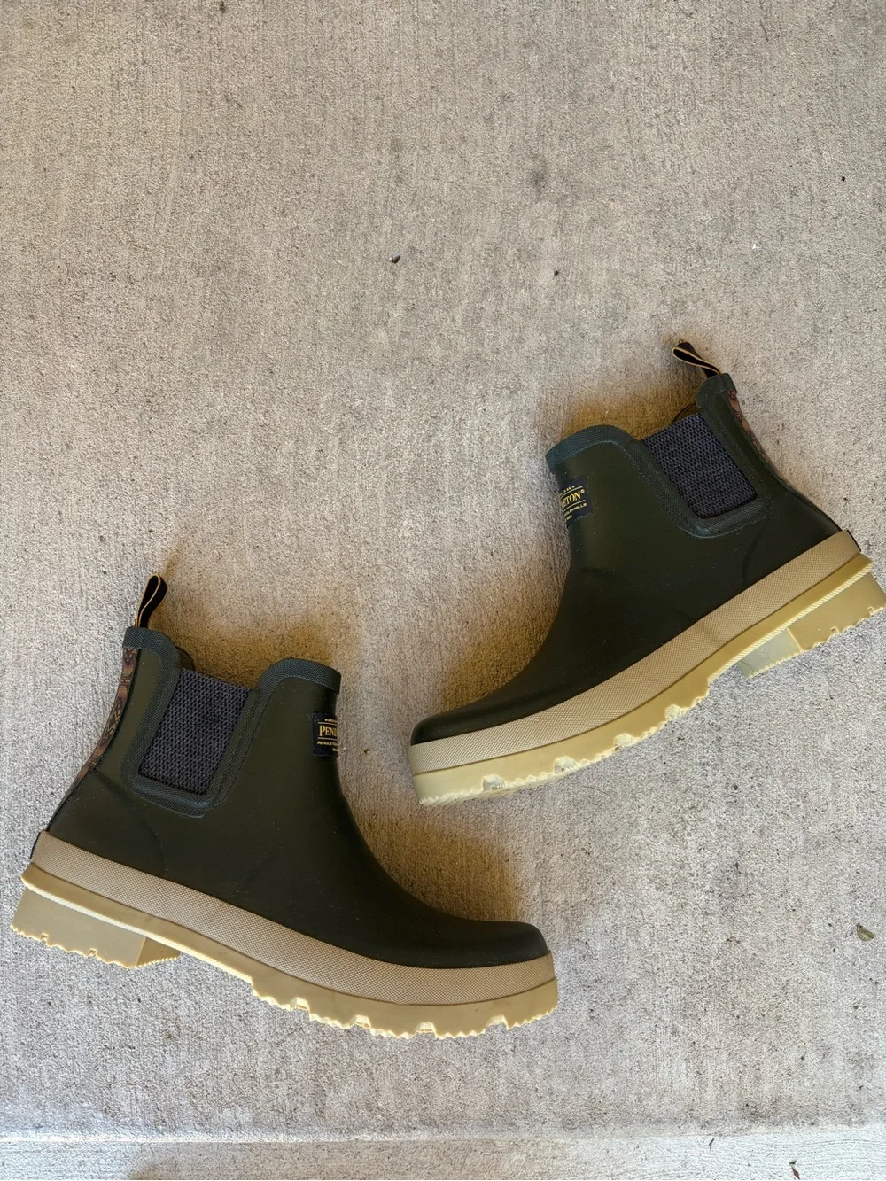 Pendleton Harding Chelsea Trapper Peak Rain Boots Waterproof Green Mens Size 12